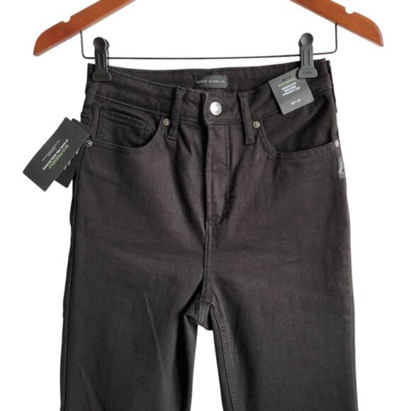 Silver Jeans Infinite Fit High Rise Straight Leg Jeans Sz Small Black Denim NWT - Picture 3 of 13